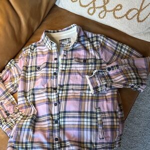 L.L. Bean Fleece Lined Plaid Utility Jacket